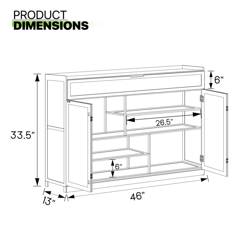 Bring Home Furniture 5 Layers Storage with Folding Door Flip